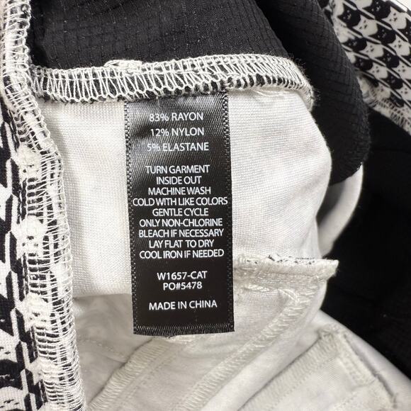 Betabrand Women's Pencil Dress Pant Skinny Leg Medium Petite Black White Cat - Picture 10 of 14